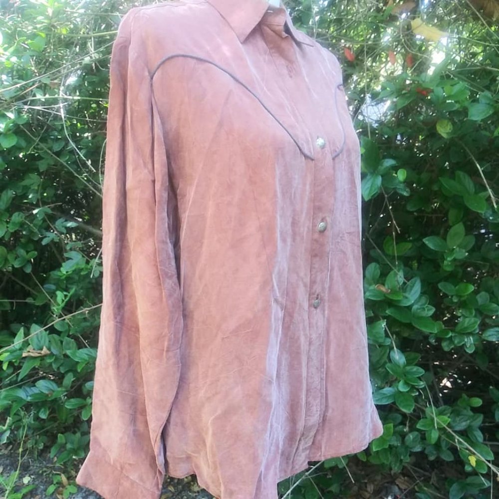 Prairie Fire Western Rodeo Shirt Size Large Rust - Picture 4 of 7